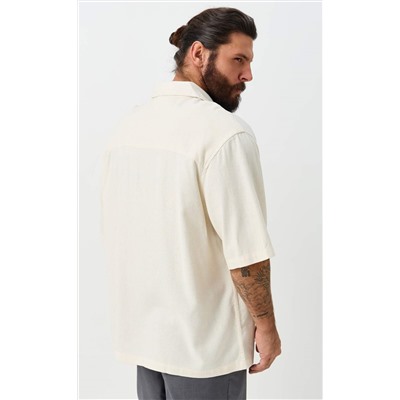 Рубашка к/р лен F611-0423 beige