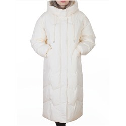 8807 MILK WHITE Пальто зимнее стеганое женское (150 гр. холлофайбер)
