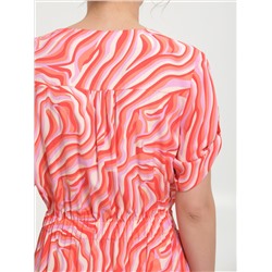 Платье коралловое с разрезами по бокам