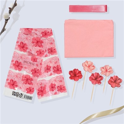 Набор для украшения кулича «Цветочный» на пасху, 18.5×16×1 см