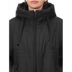 1073 BLACK Пальто зимнее облегченное женское (холлофайбер 150 гр.)