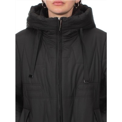 1073 BLACK Пальто зимнее облегченное женское (холлофайбер 150 гр.)