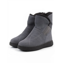 04-PAL272-3Z DK. GRAY Ботинки зимние женские (натуральная замша, 100% шерсть, натуральный мех)