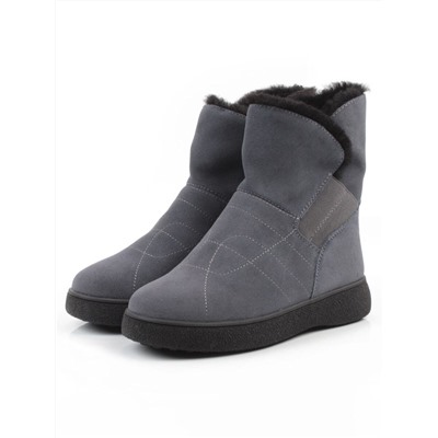 04-PAL272-3Z DK. GRAY Ботинки зимние женские (натуральная замша, 100% шерсть, натуральный мех)