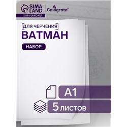 Набор ватманов чертёжных А1, 160 г/м², 5 листов