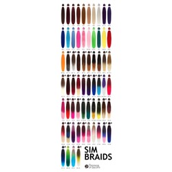 SIM-BRAIDS Канекалон двухцветный, гофрированный, 65 см, 90 г, русый, светло-русый(#FR=6)