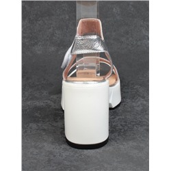 08-QL6989-1B WHITE Босоножки женские (натуральная кожа)