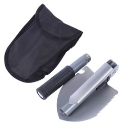 Лопата складная саперная ИРЕМЕЛЬ СПУТНИК-06 тол.1.5мм, дл.40см, лезвие 13x9.3см, термообр. углерод. сталь, 42-46°HRC, алюм. ручка, чехол/736829/уп30