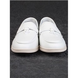 03-B416-1 WHITE Лоферы женские (натуральная кожа)