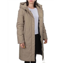 1120 DARK BEIGE Пальто зимнее облегченное женское (холлофайбер 150 гр.)