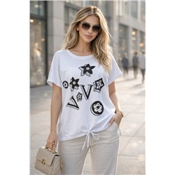 Нарядная футболка Graphic Bloom арт. А1025