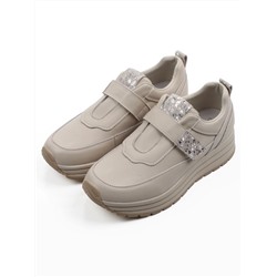 03-A1012-2 BEIGE Кроссовки женские (натуральная кожа)