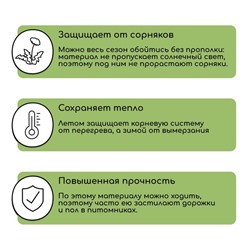 Агроткань застилочная, с разметкой, 5×1.1 м, плотность 100 г/м², полипропилен, Greengo, Эконом 50%