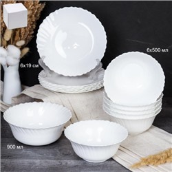 Столовый набор 13 предметов  Тюльпан белый Смол 13 LXP75 (WHITE) (уп 4)