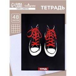 Тетрадь А4, 48 листов в клетку, Calligrata «Кеды»