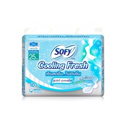 Прокладки с охлаждающим эффектом Sofy Cooling fresh с крылышками 25 см 10 шт