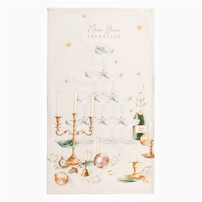 Полотенце кухонное новогоднее «Этель. Новогодняя эстетика», 40×73 см, 100% хлопок, саржа 190 г/м²