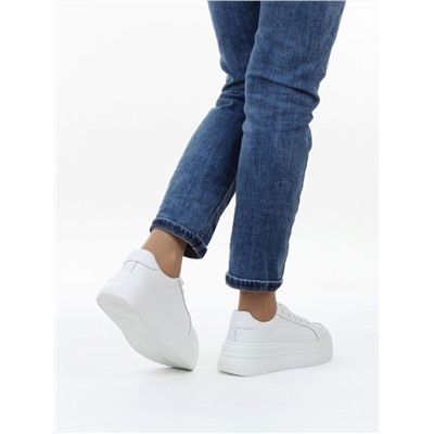 03-YH326-1 WHITE Полуботинки спортивные женские (натуральная кожа)