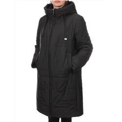 1073 BLACK Пальто зимнее облегченное женское (холлофайбер 150 гр.)