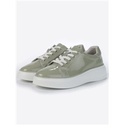 05-PDD215-3 GRAY GREEN Кроссовки женские (натуральная кожа)