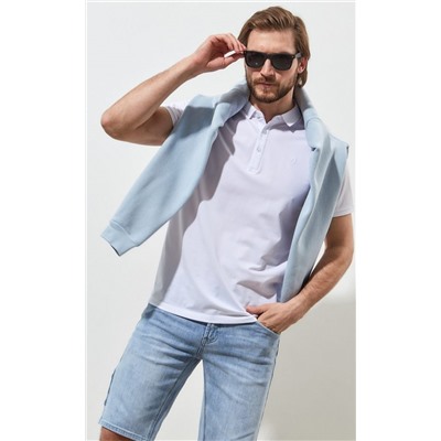 Футболка-поло мужская однотонная P211-07-243 белая