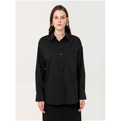Блузка чёрная прямого силуэта