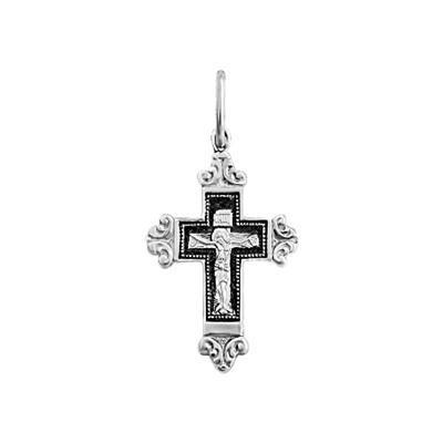 Крест из серебра литье частичное чернение