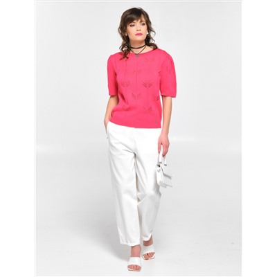 Блузка вязаная розовая