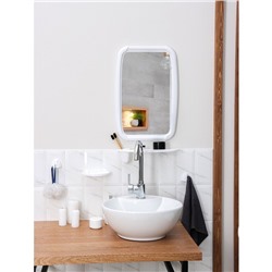 Набор для ванной комнаты Optima: зеркало, полочка, мыльница, крючок, белый