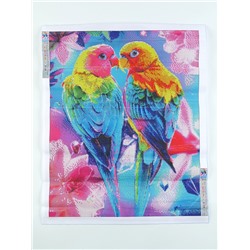 Алмазная мозаика с полным заполнением на холсте «Тропические птицы», 40×50 см