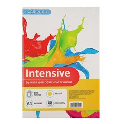 Бумага цветная Calligrata, А4, 100 листов, жёлтая, интенсив, 80 г/м²