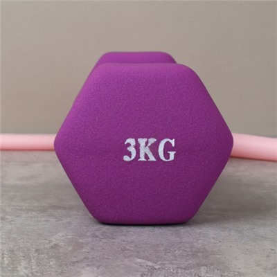 Гантель неопреновая Woohooo Warm Up / WU-3V / 3 кг / фиолетовый / уп8