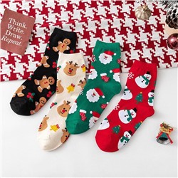 Носочки новогодние НАБОР 4 пары (Размер универсальный 35-40)