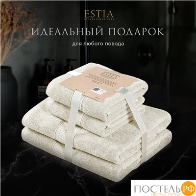 ESTIA МАРТОС экрю К-т полотенец 50х80-2/70х130-2, 100% хлопок, 500 г/м2