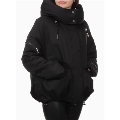 H24-816 BLACK Куртка зимняя женская (150 гр. холлофайбер)