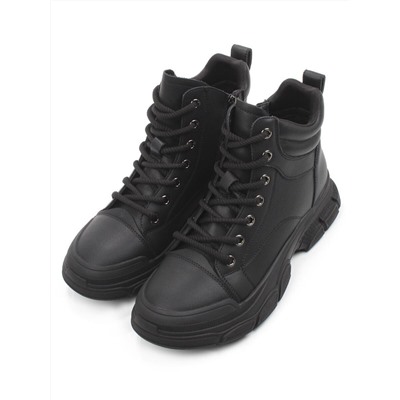 01-A9073-1B BLACK Ботинки демисезонные женские (натуральная кожа)