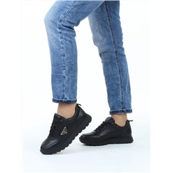 03-A9074-1 BLACK Кроссовки женские (натуральная кожа)