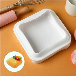Форма для муссовых десертов и выпечки KONFINETTA «Квадро», силикон, 18.5×5 см, белая