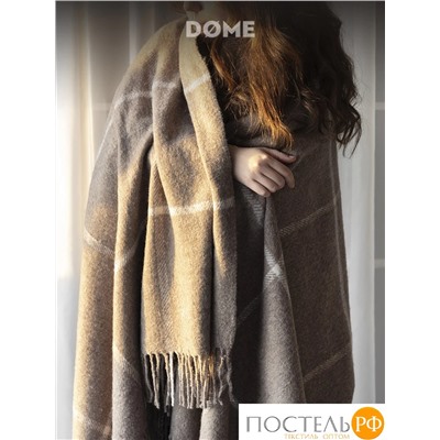 DOME ЙЕРК Плед беж. 140х200+10х2 см, 1 пр., 52% акрил, 48% шерсть, 350 г/м2