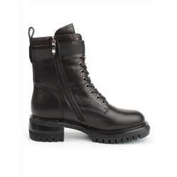 04-M2-592 BLACK Ботинки зимние женские (натуральная кожа, натуральный мех)