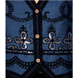 Джинсовый жилет #КТ815 (7), чёрный, синий