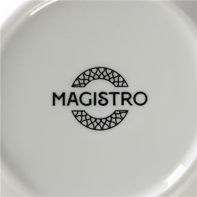 Сахарница с ложкой Magistro «Морской бриз», 250 мл, фарфор, белая