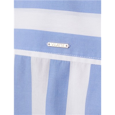 Блузка свободного силуэта в широкую полоску из 100 % хлопка