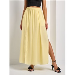 Юбка жёлтая макси из шифона