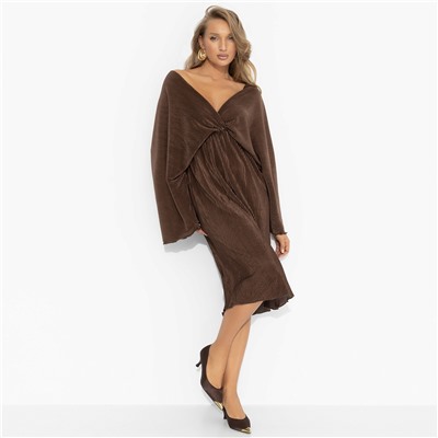 Платье из трикотажа-гофре, Одарена свыше (молочный шоколад)