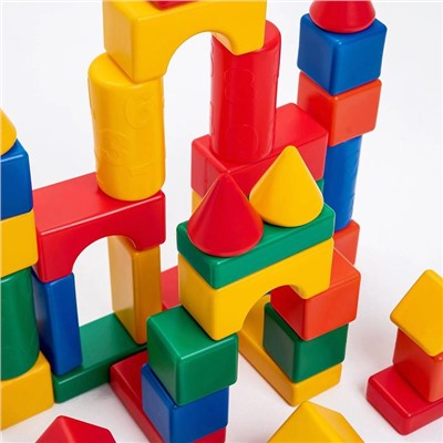 Кубики детские, пластиковые, цветные, 18 штук, 6×6 см