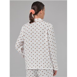 Блузка белая в сердечко из муслина с накладным карманом