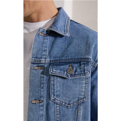 Куртка джинс P011-1336Rus middle blue