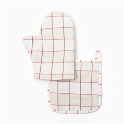 Кухонный набор «Этель» Bright cage: варежка-прихватка 20×27 см, прихватка 19×19 см, 100% хлопок