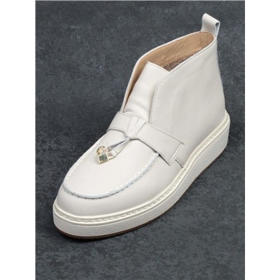 01-5172-3 BEIGE Ботинки женские демисезонные (натуральная кожа, байка)